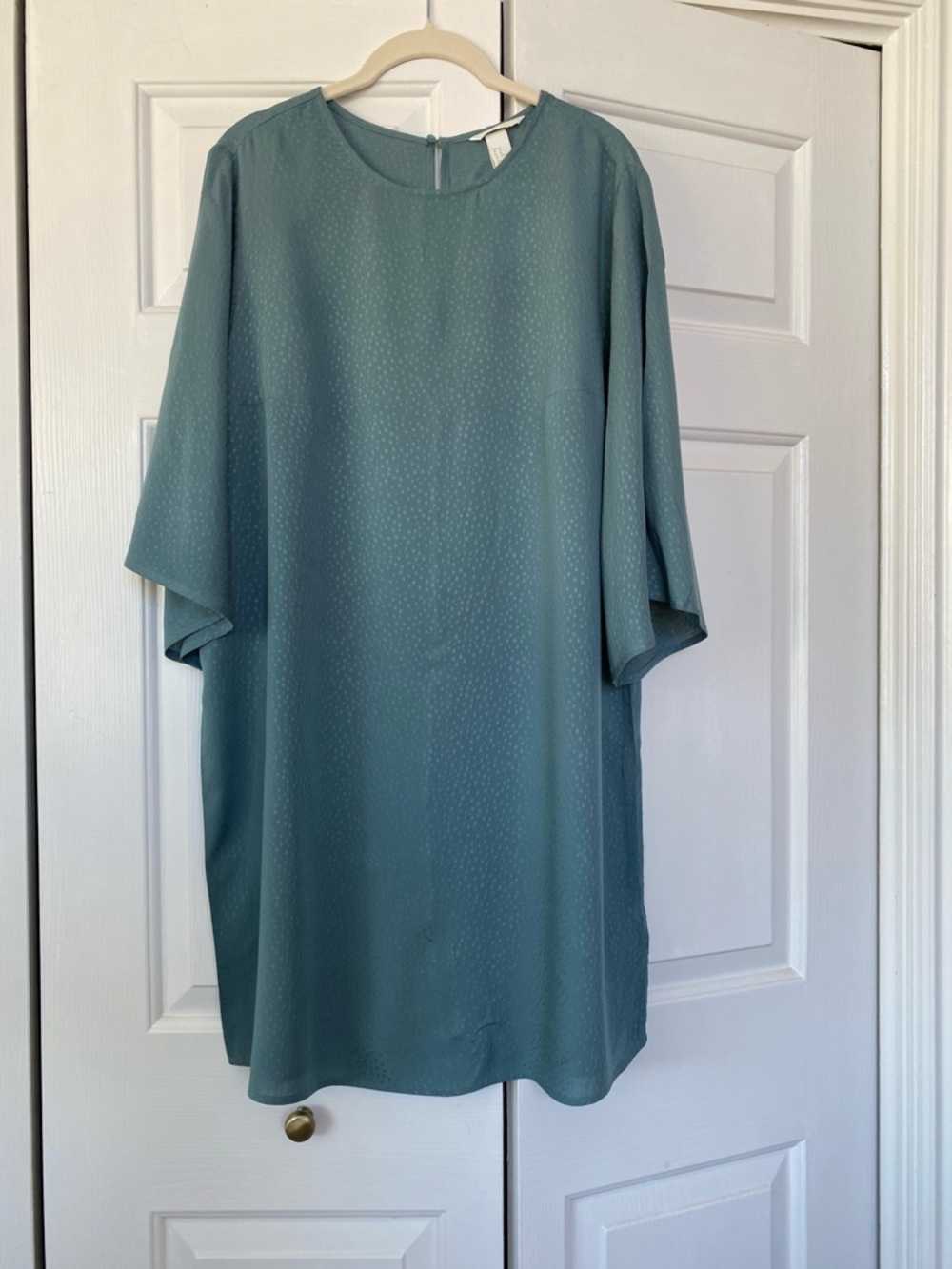 NWT H&M Relaxed Shift Dress in Dusty Teal Blue
